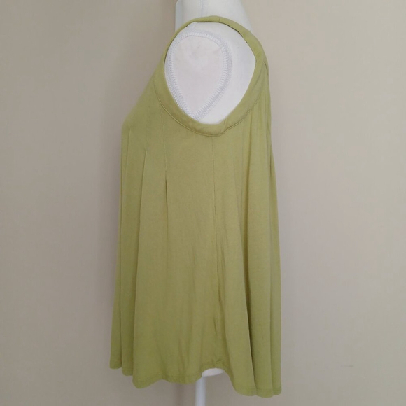 Anthropologie Meadow Rue Pleated Swing Tunic Tank Top Lime Green Size XS - Picture 4 of 7